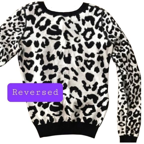 Express reversible leopard sweater / Women's X-Small XS - Picture 6 of 7